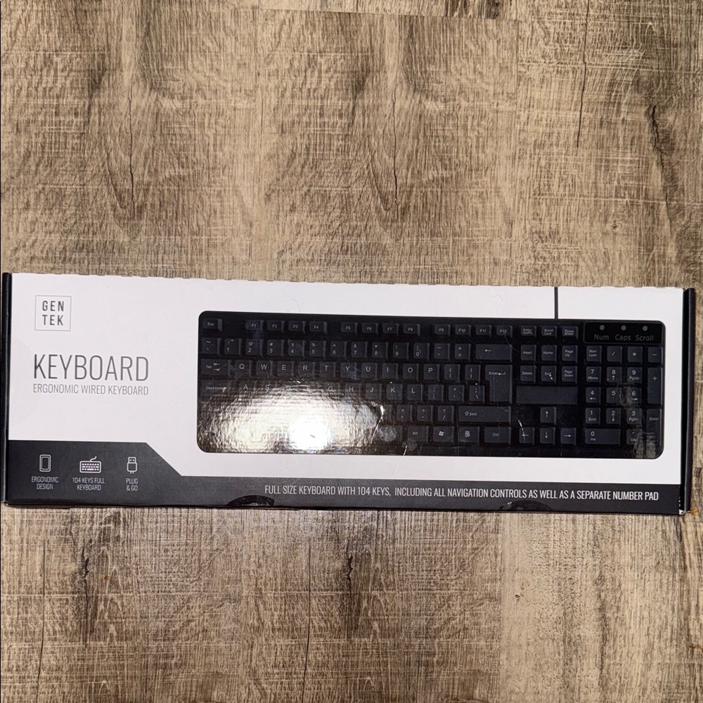 GenTek Ergonomic Wired Keyboard